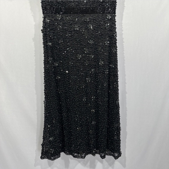 NEW $498 Mac Duggal [ 8 ]‎ Cold Shoulder Sequin Sheath Dress in Black - Picture 10 of 15